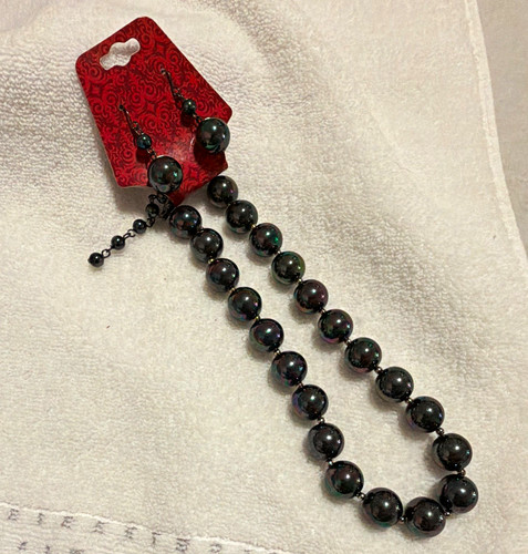 Fashion black beaded - beaded, round