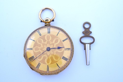 Antique 18ct gold key wind - 18ct,
