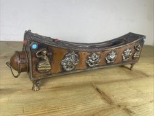 Vintage Tibetan Incense Burner Oriental Blessed Buddhist Decorative Copper Brass