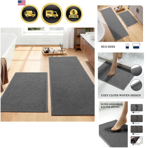 Dark gray bath rug - dark, set