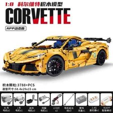 3788pcs Corvette Supercar muscle car building blocks set 1:8 MOTORISED RC KIT