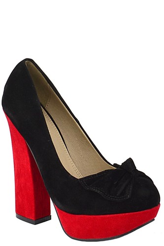 Women faux suede - suede, block