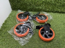 4x SWIVEL ORANGE PU CASTOR