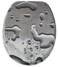 Bathroom WC Universal Toilet Seat Stable Hinges Dew Drop Design With Fittings 