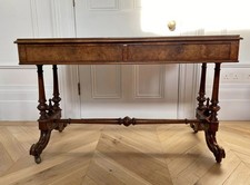 GEORGIAN VICTORIAN WALNUT CONSOLE WRITING BUREAU TABLE GILT SCRIBE (SUPER RARE) 