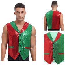 UK Men Vest Sequin Waistcoat