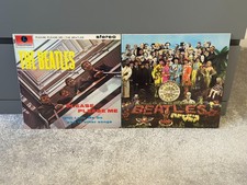 THE BEATLES - PLEASE PLEASE ME/SGT. PEPPER  2 X UK STEREO 70'S REISSUE LP LOT EX
