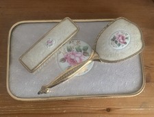 Vintage Lissco Rose 3 Piece Lace Vanity Set Shabby Chic