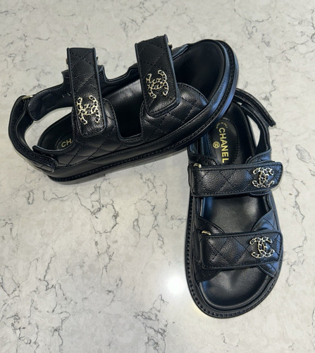 Chanel black leather double - chanel,