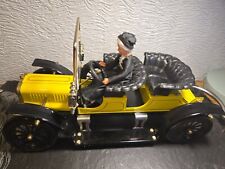 dolls house transport yellow vintage open top  4 seater saloon car 1.12th