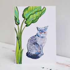 Paradise Cat Birthday Card -