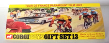 CORGI TOYS TOUR DE FRANCE GIFT SET 13 NEW DOUBLE SIDED SHELF TALKER SHOP DISPLAY