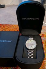 Emporio Armani AR-1682 Ladies Watch MOP Dial Stainless Steel Box & Links
