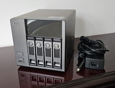QNAP TS-410 4 bay NAS, including 4 x 1 TB HDDs with PSU, fully working