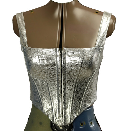Metallic silver lace - metallic, back