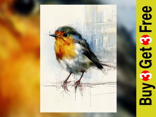 Robin print on matte - 5"x7",