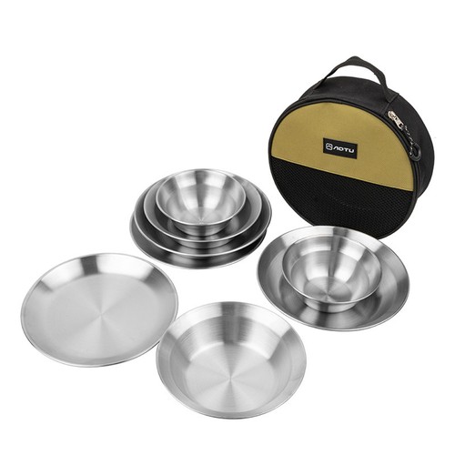 8pc stainless steel camping - stainless,