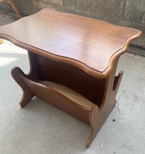 Vintage  Solid Wooden Teak Side Table With Magazine Rack