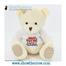 “Hugs Kisses And Valentines Wishes” 25cm Cream Harley Bear Gift Keepsake Memo...