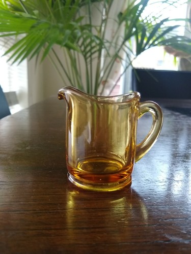 Vintage amber glass - glass, jug