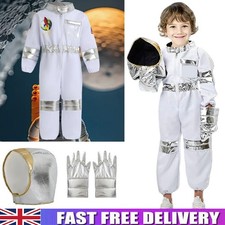 Kids Astronaut Costume Space Suit Boys Girls Halloween Fancy Cosplay Outfit UK.