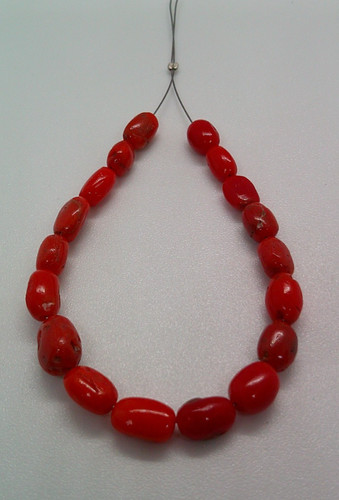 Natural red coral drum - natural,