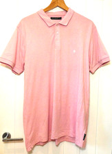 FRENCH CONNECTION Pale Baby Pink Small FC Logo Short Sleeve Polo T-Shirt - 2XL