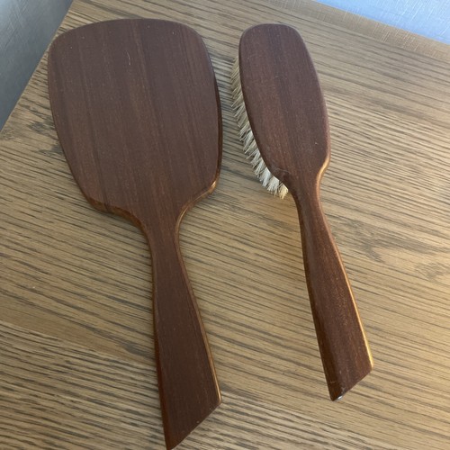 Wooden handled brush mirror - wooden,