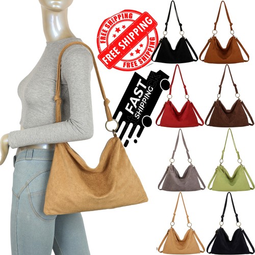 Italian slouchy suede shoulder - slouchy,