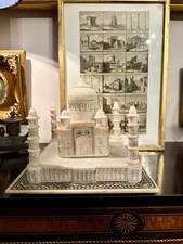 Antique Or Vintage Alabaster Miniature Model Of Taj Mahal India Hand Carved
