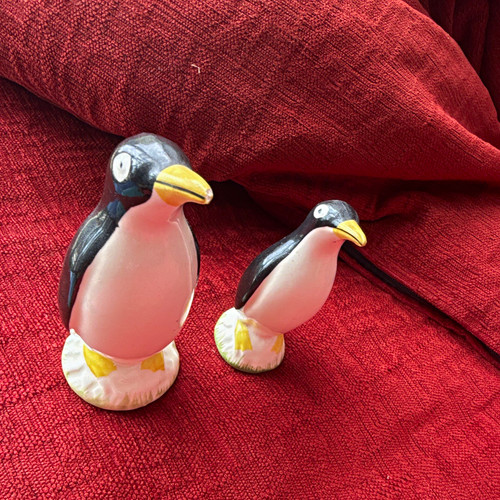 Glazed ceramic penguin - ceramic,