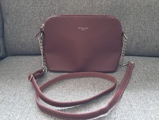 David Jones Plum /burgundy Shoulder Bag. Unused. VGC. Faux Leather, Chain Strap.