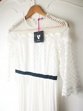 Beautiful Vintage Style White Maxi Dress Retro Wedding Lace Size 10 BNWT