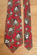 Disney Mickey Mouse / Paisley Check Gents Silk Neck Tie by Balancine
