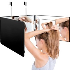 LED 3 Way Mirror for Self Hair Cutting 360° Barber Trifold Mirror Makeup Mirror