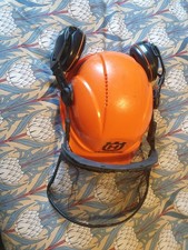 Husqvarna Chainsaw Safety Helmet with removable visor and ear muffs