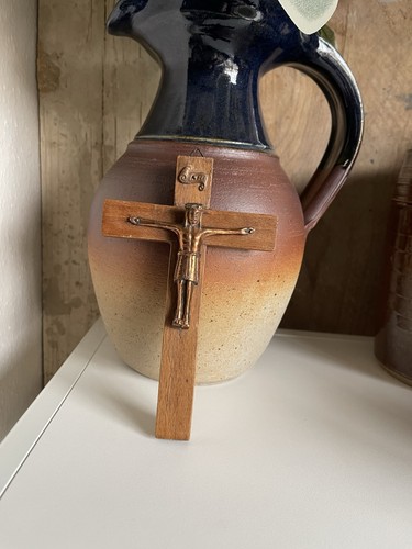 Antique wooden crucifix cross - antique,