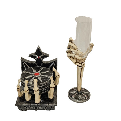 Vintage skeleton hand goblet - vintage,