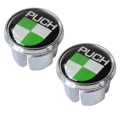 Puch chrome handlebar caps - chrome, bar