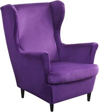 Wing chair slipcover velvet - chair,