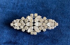 VINTAGE 1930s ART DECO diamante paste DUETTE fur clip brooch rhinestone