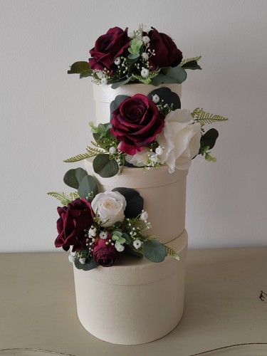 3pc burgandy ivory wedding - 3pc,
