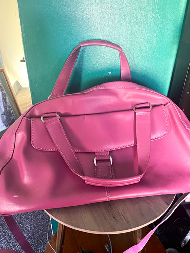 Purple faux leather duffle - purple,