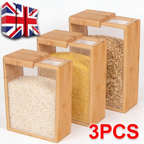 3pcs wooden cereal containers - 3pcs,