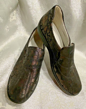 Waldlaufer Pro Active Sole Black Floral Slip-on Leather Shoes UK6.5 H Fit NEW