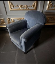 Antique Howard Style Blue Armchair