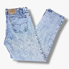 VINTAGE Levi's 506 Denim Jeans Fits W33 L32 Mens Blue Straight Leg Acid Wash