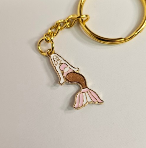 Pink mermaid charm keychain - mermaid,