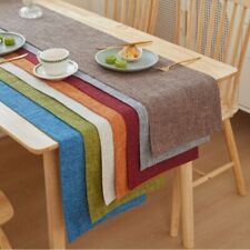 Thick Linen Solid Color Table Runner Home Office Conference Dining Tables Decor