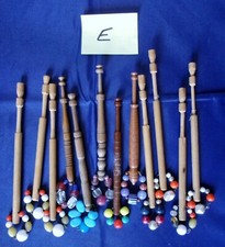 12 x Antique Wood Lace Bobbins